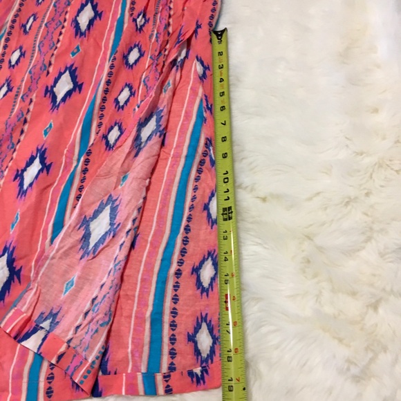 JUST BE Aztec print Long Maxi SKIRT Slits XL - Picture 4 of 10
